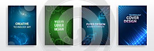 Modern technology design for posters. Futuristic background for flyer, brochure. Scientific cover template for presentation,