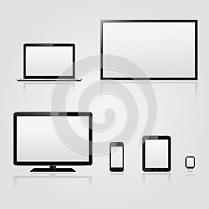 Modern technology devices with blank screen