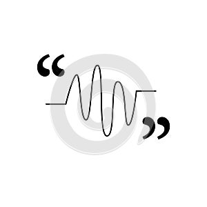 Modern technology icon for voice message citation. Symbol to repeat a phrase in a talk or dialogue. Simple flat audio