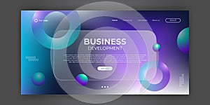 Modern technology landing page website design with abstract background for business and corporate