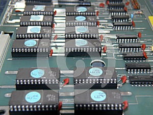 Close up of electronics scrap