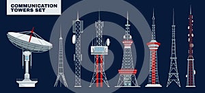 Modern Telecommunication Towers Set