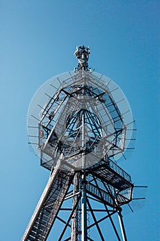 Modern telecomunication tower in Puziniskis, Lithuania