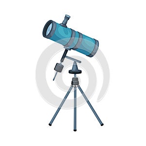 Modern Telescope Optical Device, Astronomy Science Magnifying Equipment Vector Illustration