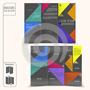 Modern template for advertising concept brochure with geometric