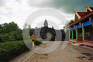 Modern temple near Bakong temple, Roluos Group, Siem Reap, Cambodia