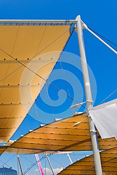 Modern Tensile Structure on Blue Sky