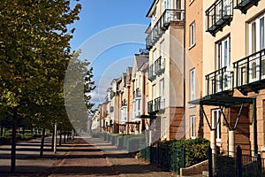 Modern terraced houses and apartments