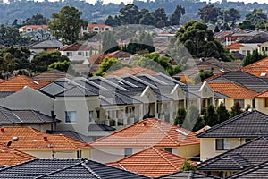 Regular casas en paisaje distrito 