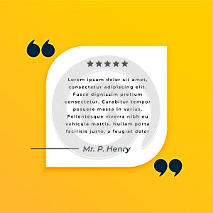 modern testimonial quote backgorund for remark vector design