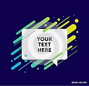 Modern text box with colorful stripes and dark blue background. Ideal for motivational quotations. Vector illustration.