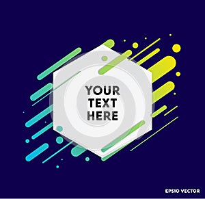 Modern text box with colorful stripes and dark blue background. Ideal for motivational quotations. Vector illustration.