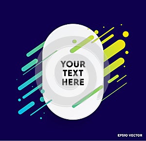 Modern text box with colorful stripes and dark blue background. Ideal for motivational quotations. Vector illustration.