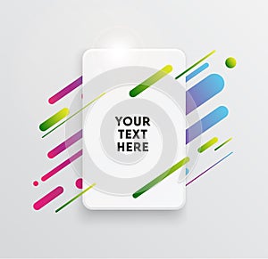 Modern text box with colorful stripes. Ideal for motivational quotations. Vector illustration.