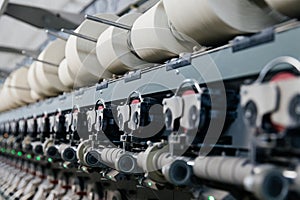 Modern textile industry. Production line