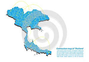 Modern of thailand Map connections network design, Best Internet Concept of thailand map business from concepts series