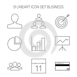 Modern thin line icons set of doing business