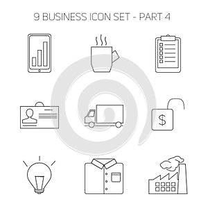 Modern thin line icons set of doing business