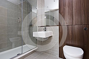 Modern three piece bathroom suite photo