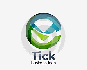 Modern tick abstract wave logo design
