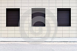 Modern tile wall with some windows