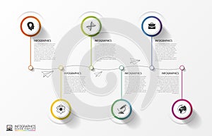 Modern Timeline Infographics. Colorful design template. Vector