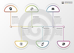 Modern Timeline Infographics. Colorful design template. Vector