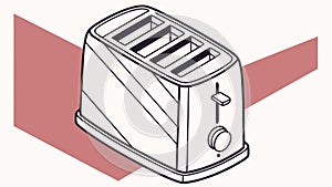 Modern Toaster, Kitchen Appliance, vector design Generative AI