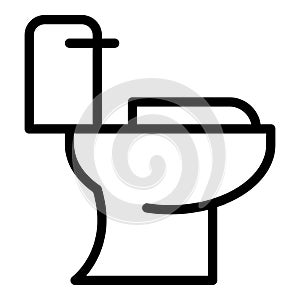 Modern toilet icon, outline style