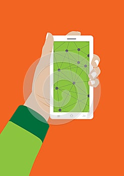 Modern Touchscreen Mobile Phone in a Hand