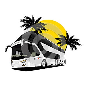 Modern tourism bus logo design vector