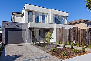 Modern townhouse building exterior in Australia.