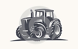 Modern tractor illustration on white background