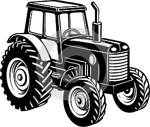 Tractor isolated on white background