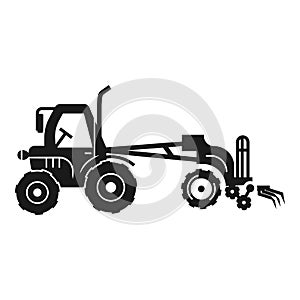 Modern tractor machinery icon, simple style