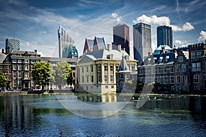 Modern and traditional buildings in the Hague