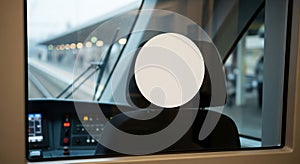 Modern Train Driver's Cab View at Station Platform