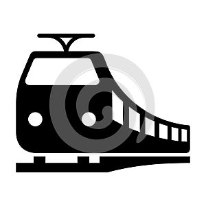 Modern train illustration sign icon - PNG