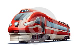 Modern Train Isolated on White Background. Generative ai