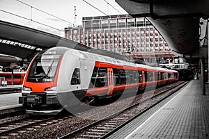 Modern train at the station