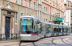 Modern tram of Grenoble - France