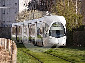 Modern tram in Lyon