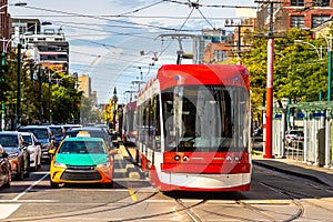 Modern tram in Toronto