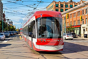 Modern tram in Toronto