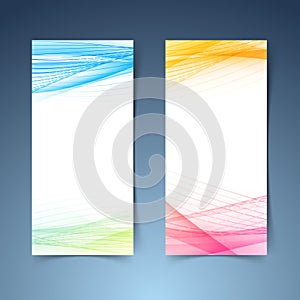 Modern tranparent vertical abstract banner set