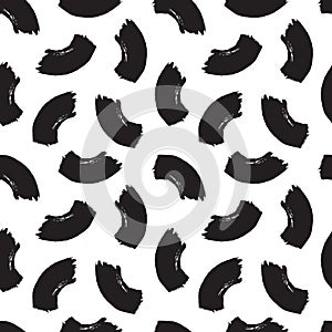 Modern and trendy abstract black curvy drawing brush pattern