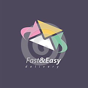 Web icon logo with mail anvelope shape