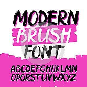 Modern trendy hand drawn alphabet. Grunge font.