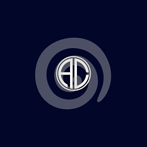 Modern Trendy Minimal Monogram AD and DA A or D Circle Shaped Bussiness Brands Initial Based letter Icon Logo