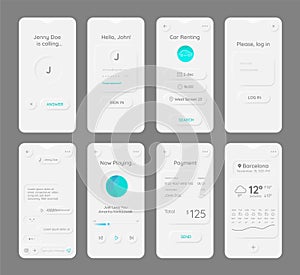 Modern Trendy Smoothy Various Mobile Apps concepts. Trendy flat design vector illustration